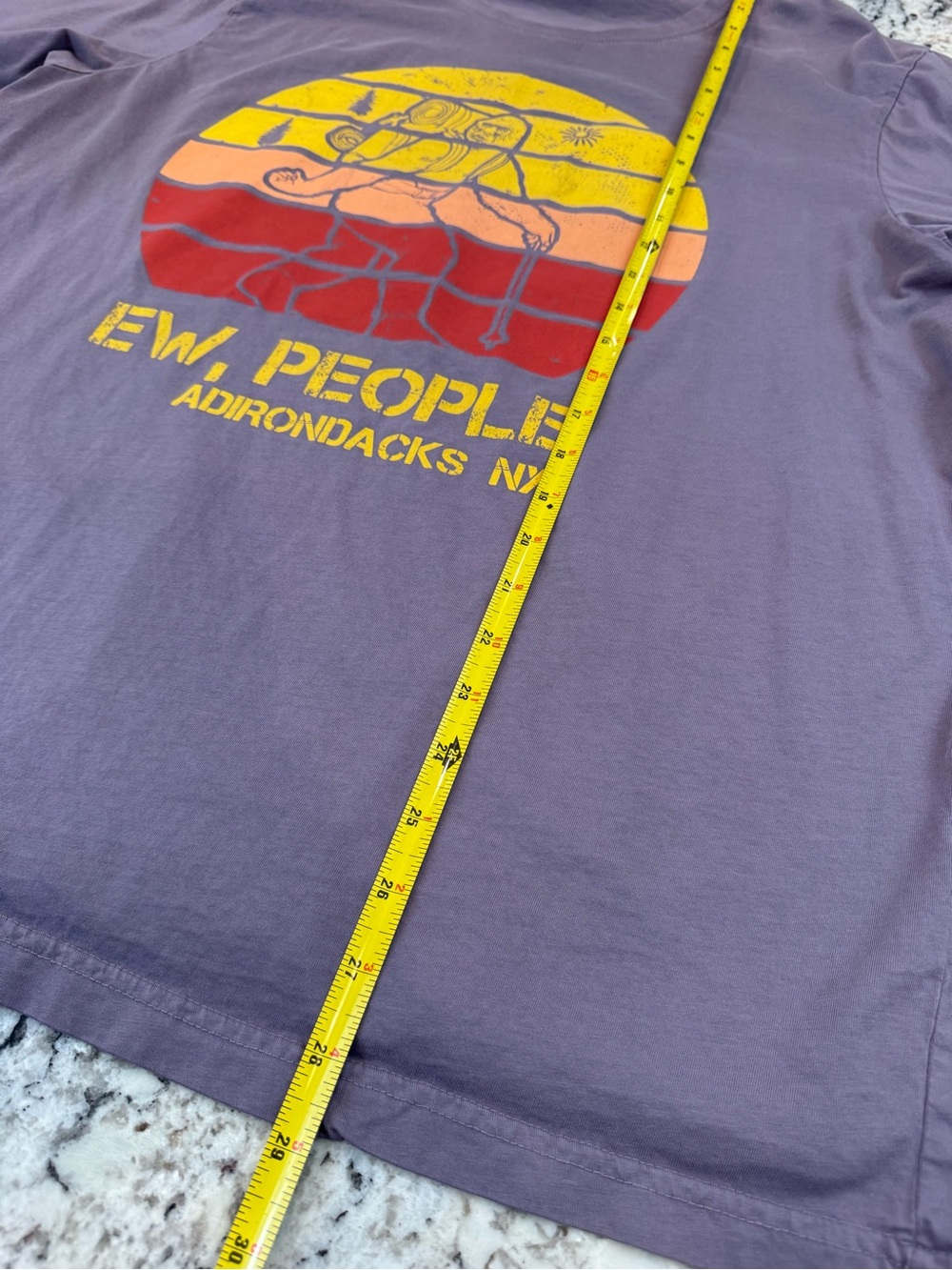 U.S. Vintage “EW, People” Adirondacks NY Graphic Tee 2XL Bigfoot Hiking Shirt - Picture 4 of 7